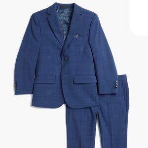 Talia Navy Blue Classic Plaid Suit Set Size 16